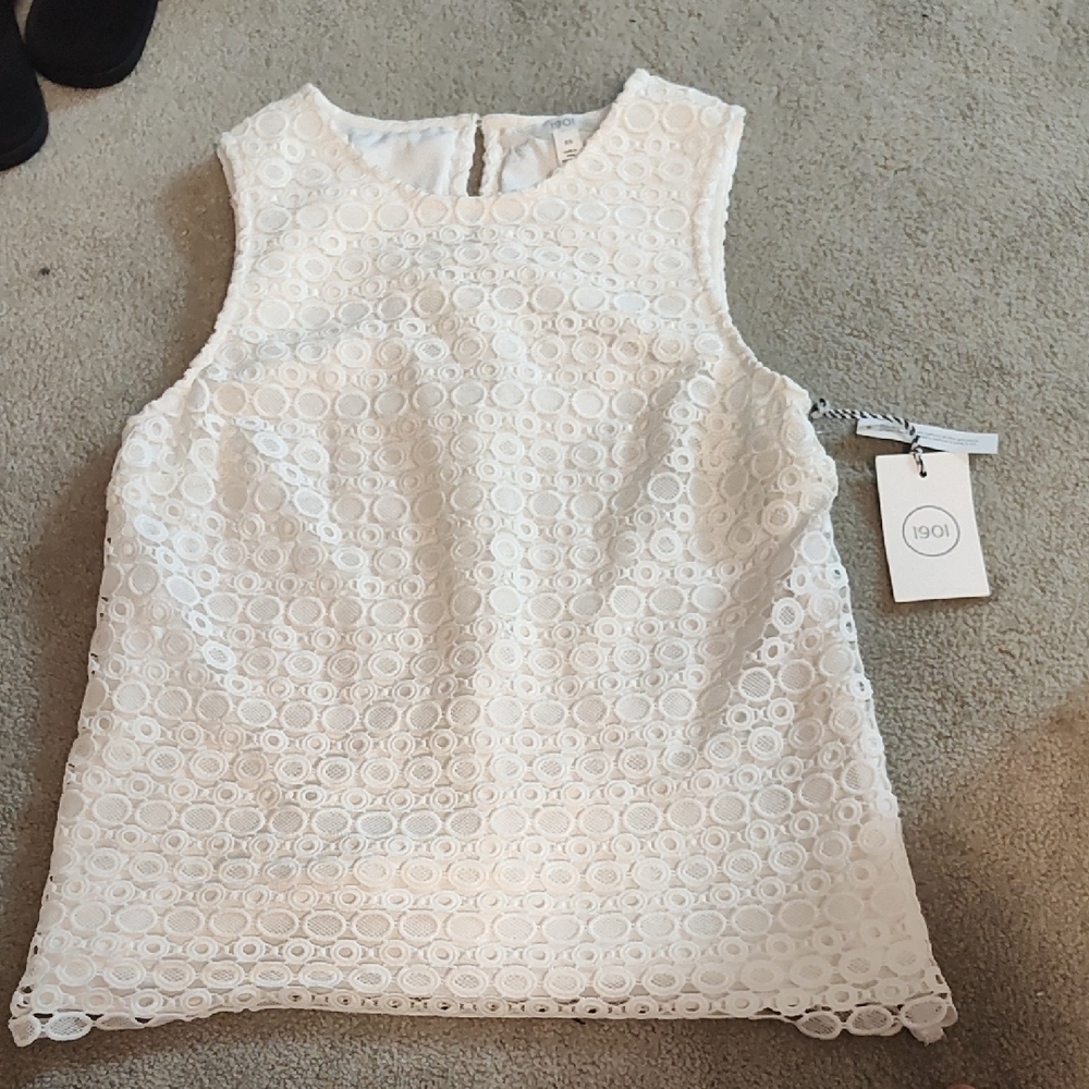 1901 Women's XS White Lace Top